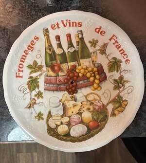 Philippe Deshoulieres Limoges Fromages et Vins de France Porcelain Tiered Plate